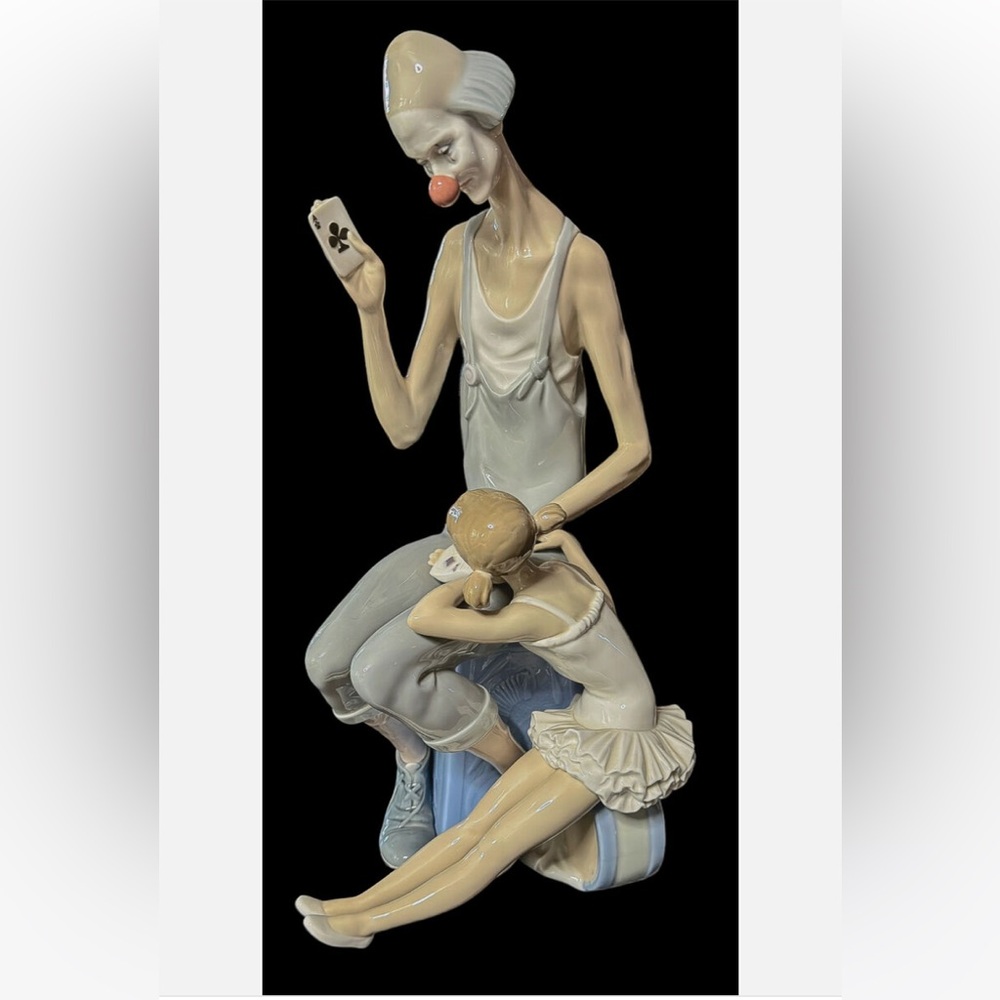 Lladro 4605G Magic 1969-85 Clown Ballerina Cards Juego de Cartas Figurine